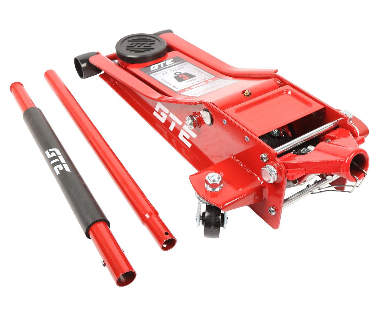GTE-TH33013 Домкрат подкатной 3т 75-505мм двухпоршневой низкопрофильный