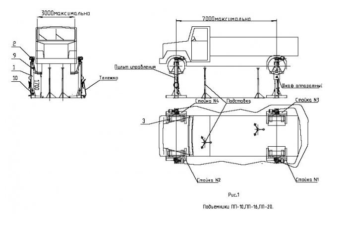 ПП-20 Подъёмник передвижной, 4-х ст, г/п 20 т